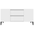 Meuble TV Blanc 102x44,5x50 cm Bois d'ingénierie