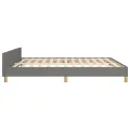 Cadre de lit avec tête de lit Gris foncé 180 x 200 cm Tissu