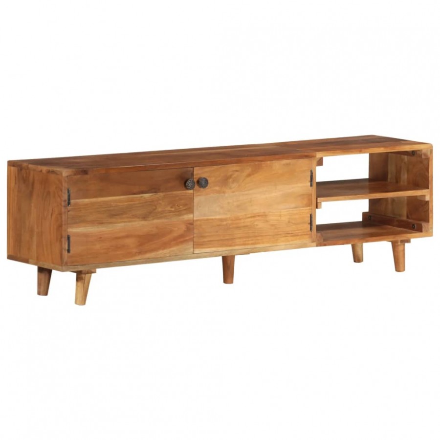 Meuble TV bois massif d'acacia avec finition miel 140x30x40 cm