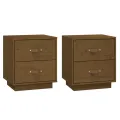 Tables de chevet 2pcs Marron miel 40x34x45cm Bois de pin massif