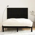 Tête de lit murale Noir 159,5x3x110 cm Bois massif de pin
