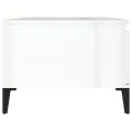 Table basse Blanc brillant 90x50x36,5 cm Bois d'ingénierie