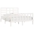 Cadre de lit Blanc Bois de pin massif 140x200 cm