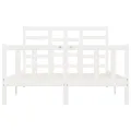 Cadre de lit Blanc Bois de pin massif 140x200 cm