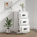 Buffet blanc brillant 36x35,5x67,5 cm bois d'ingénierie