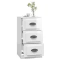 Buffet blanc brillant 36x35,5x67,5 cm bois d'ingénierie