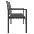 Banc de jardin à 2 places avec coussin gris résine tressée