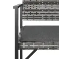 Banc de jardin à 2 places avec coussin gris résine tressée
