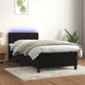 cadre de lit avec matelas et LED Noir 80x200cm