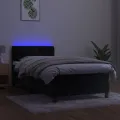 cadre de lit avec matelas et LED Noir 80x200cm