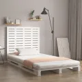 Tête de lit murale Blanc 81x3x91,5 cm Bois massif de pin