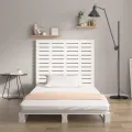 Tête de lit murale Blanc 81x3x91,5 cm Bois massif de pin