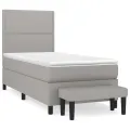 cadre de lit avec matelas Gris clair 100x200cm Tissu