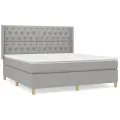 cadre de lit avec matelas Gris clair 160x200cm Tissu