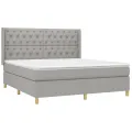 cadre de lit avec matelas Gris clair 160x200cm Tissu