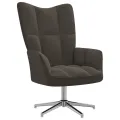 Chaise de relaxation avec repose-pied Gris foncé Velours
