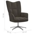 Chaise de relaxation avec repose-pied Gris foncé Velours