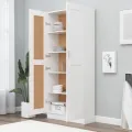 Bibliothèque Blanc 82,5x30,5x185,5 cm Aggloméré