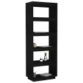 Bibliothèque/Séparateur de pièce Noir 60x35x167 cm Pin massif