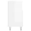 Buffets 2 pcs blanc brillant bois d'ingénierie