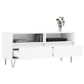 Meuble TV blanc 100x34,5x44,5 cm bois d'ingénierie