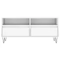 Meuble TV blanc 100x34,5x44,5 cm bois d'ingénierie