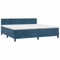 cadre de lit et matelas Bleu foncé 200x200cm Velours