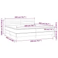 cadre de lit et matelas Bleu foncé 200x200cm Velours