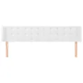 Tête de lit avec oreilles Blanc 203x16x78/88 cm Similicuir