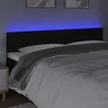 Tête de lit à LED Noir 200x5x78/88 cm Tissu