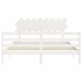 Cadre de lit avec tête de lit blanc 160x200 cm bois massif