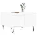 Table basse blanc 55x55x36,5 cm bois d'ingénierie