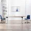 Chaises à manger 2 pcs bleu tissu