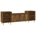Meuble TV Chêne fumé 160x35x55 cm Bois d'ingénierie