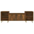 Meuble TV Chêne fumé 160x35x55 cm Bois d'ingénierie