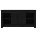 Meuble TV Noir 103x36,5x52 cm Bois de pin massif