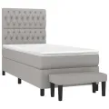 cadre de lit avec matelas Gris clair 100x200cm Tissu