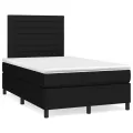 cadre de lit avec matelas Noir 120x200 cm Tissu
