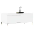 Table basse Blanc 90x50x36,5 cm Bois d'ingénierie