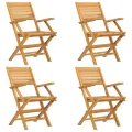 Chaises de jardin pliantes 4 pcs 55x62x90 cm bois massif teck