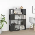Bibliothèque/Séparateur de pièce Gris brillant 100x24x124 cm
