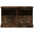 Meuble TV chêne fumé 80x35x50 cm bois d'ingénierie