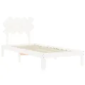 Cadre de lit avec tête de lit blanc 90x200 cm bois massif