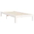 Cadre de lit avec tête de lit blanc 90x200 cm bois massif