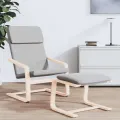 Chaise de relaxation Gris clair Tissu