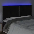 Tête de lit à LED Noir 180x5x118/128 cm Velours