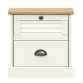 Table de chevet VIGO blanc 42x35x40 cm bois de pin massif