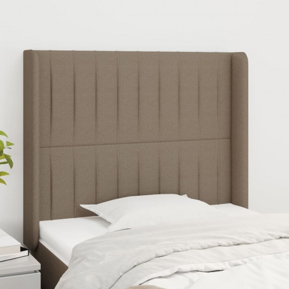 Tête de lit avec oreilles Taupe 103x16x118/128 cm Tissu