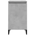 Table de chevet gris béton 40x35x70 cm bois d'ingénierie