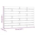 Tête de lit murale Noir 81x3x63 cm Bois massif de pin